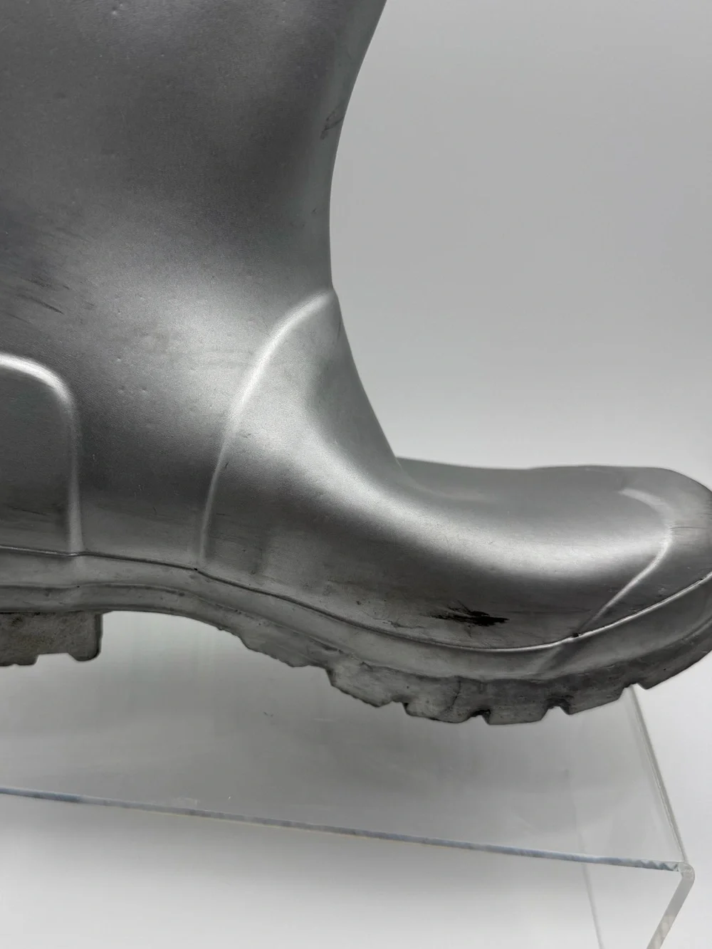 Hunter Original Kids Classic Silver Metallic Tall Rain Winter Boots Size US 4